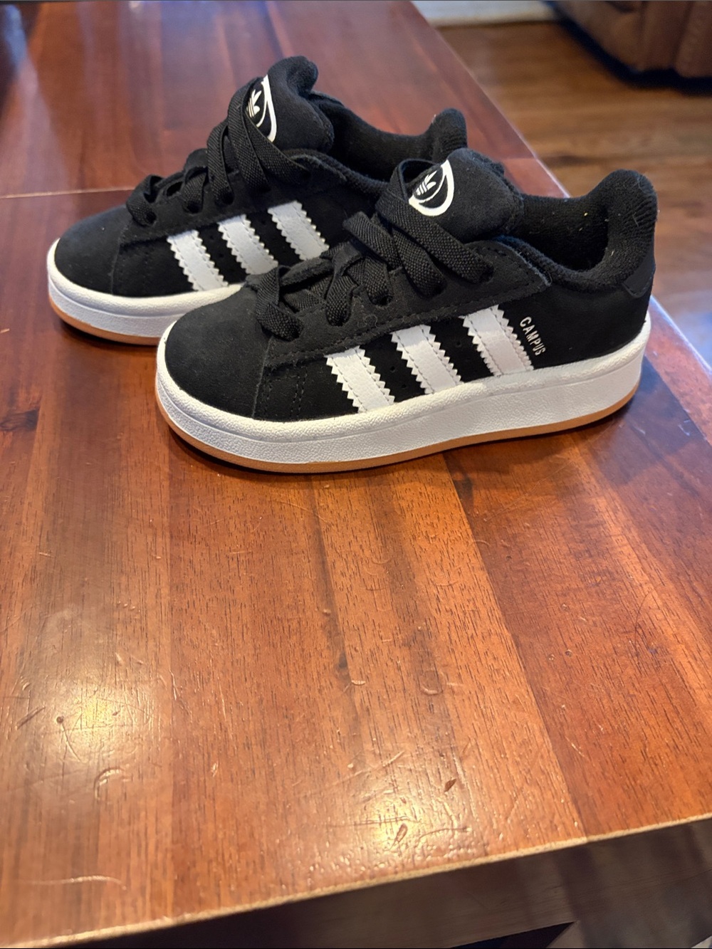 adidas Kids Black and White Campus Sneakers